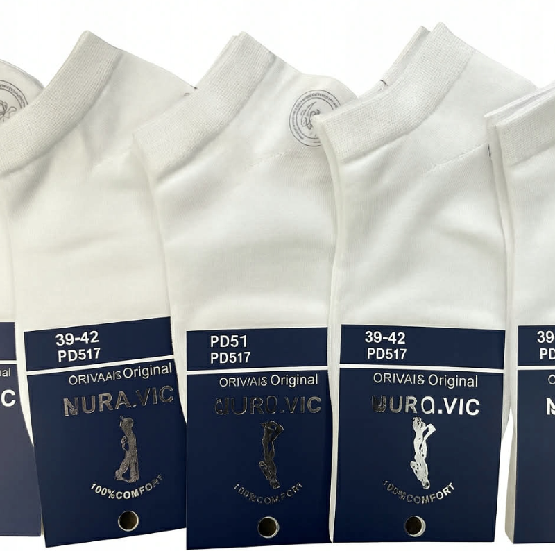 Skarpety męskie stopki bawełniane białe 5 par rozmiar 39-42/43-46 AuraVia