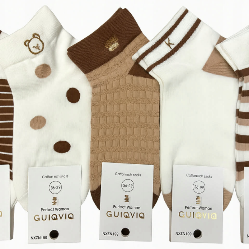 Skarpetki Damskie bawełniane kolory 5 par rozmiar 35-38/38-41 Aura.via