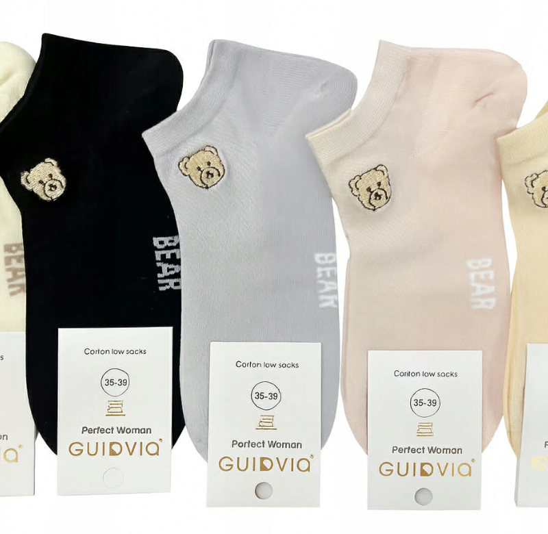 Skarpetki Damskie bawełniane stopki zestaw 5 par r. 35-38/38-41 Aura.via