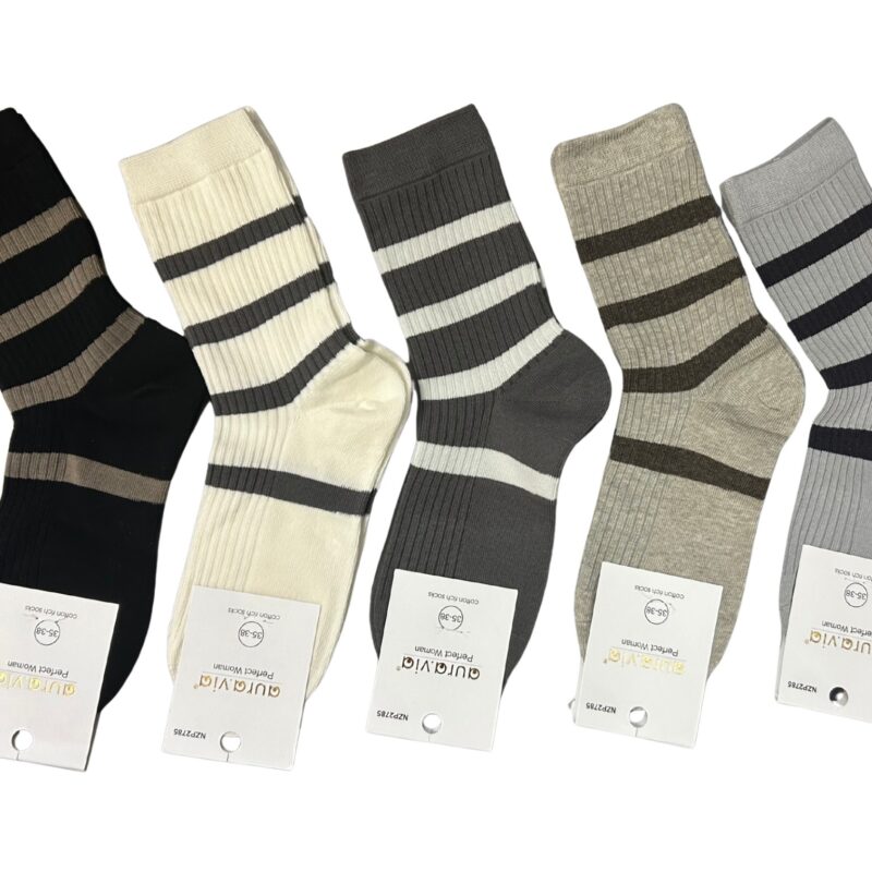 Skarpetki Damskie skarpety bawełniane 5 par kolor r. 35-38/38-41 Aura.via