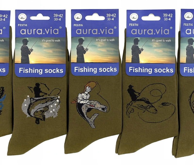 Skarpety dla wędkarzy komfort nad wodą, rozmiar 39-42 / 43-46 Aura.via