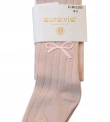 RAJSTOPY dla dziewczynki z kokardką aura via KIDS  1-3/4-6/7-9/10-12 Lat