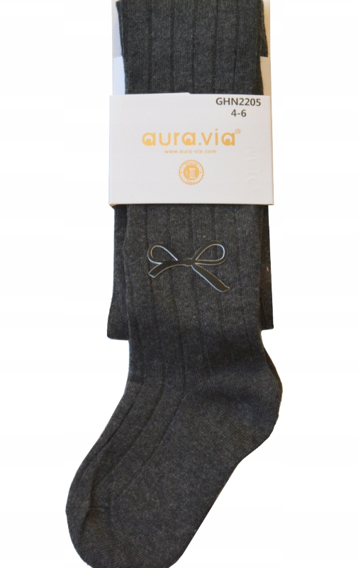 RAJSTOPY dla dziewczynki z kokardką aura via KIDS 1-3/4-6/7-9/10-12 Lat