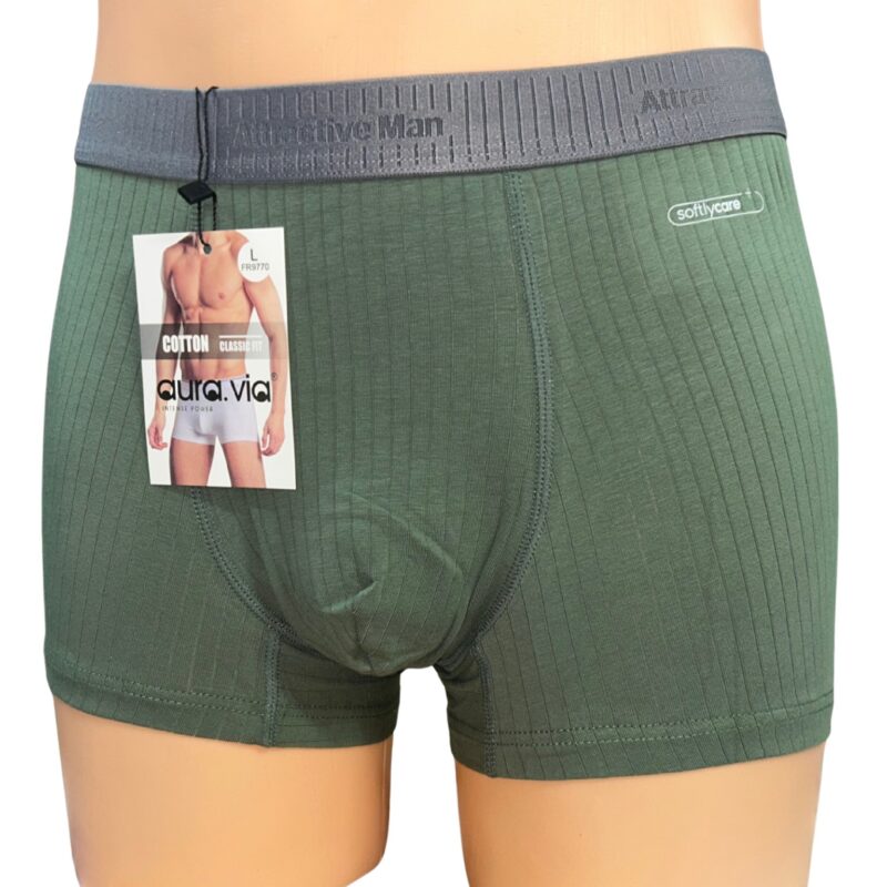 Prążkowane bokserki Aura.via classic fit płaskie szwy, rozmiar 4XL/5XL