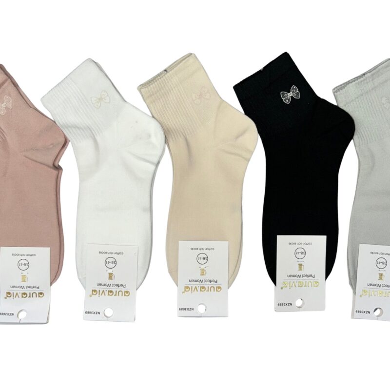 Skarpetki Damskie bawełniane kolory 5 par rozmiar 35-38/38-41 Aura.via