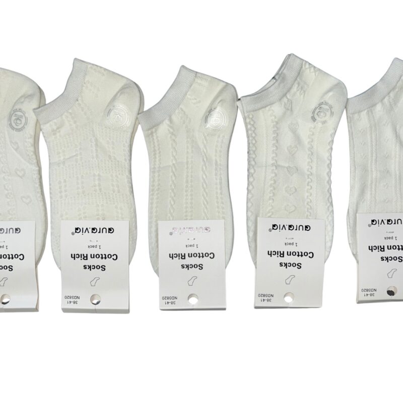 Skarpetki Damskie bawełniane stopki zestaw 5 par r. 35-38/38-41 Aura.via