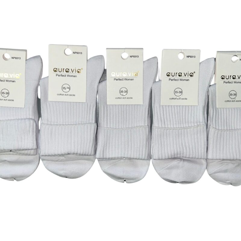 Wysokie Skarpetki Damskie bawełniane kolory 5 par rozmiar 35-38/38-41 Aura.via