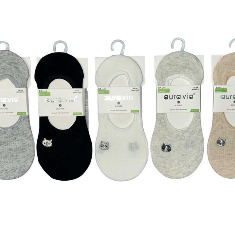 Skarpetki Damskie bawełniane stopki zestaw 5 par r. 35-38/38-41 Aura.via