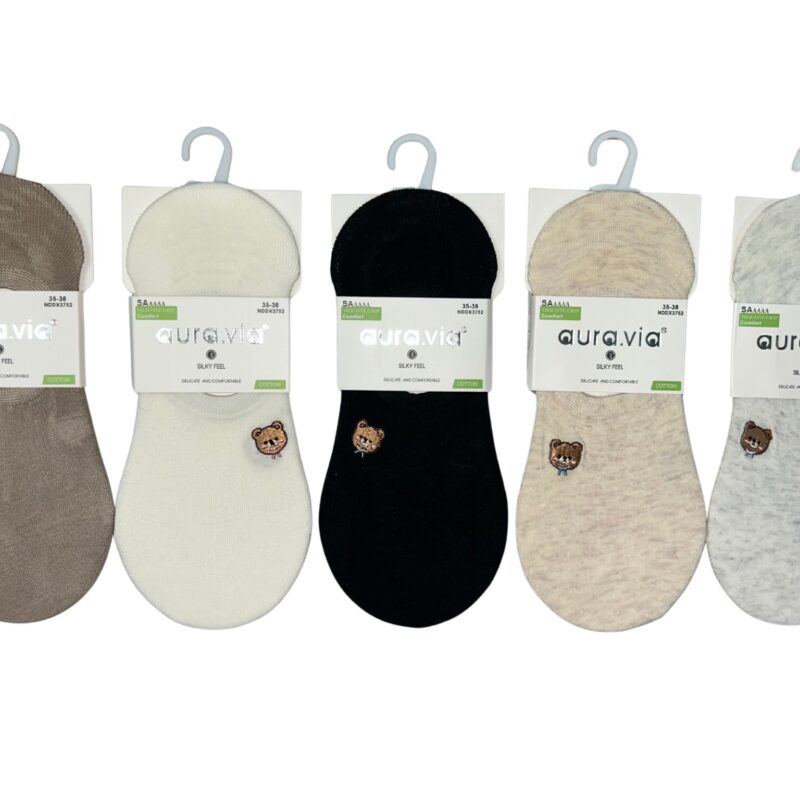 Skarpetki Damskie bawełniane stopki zestaw 5 par r. 35-38/38-41 Aura.via