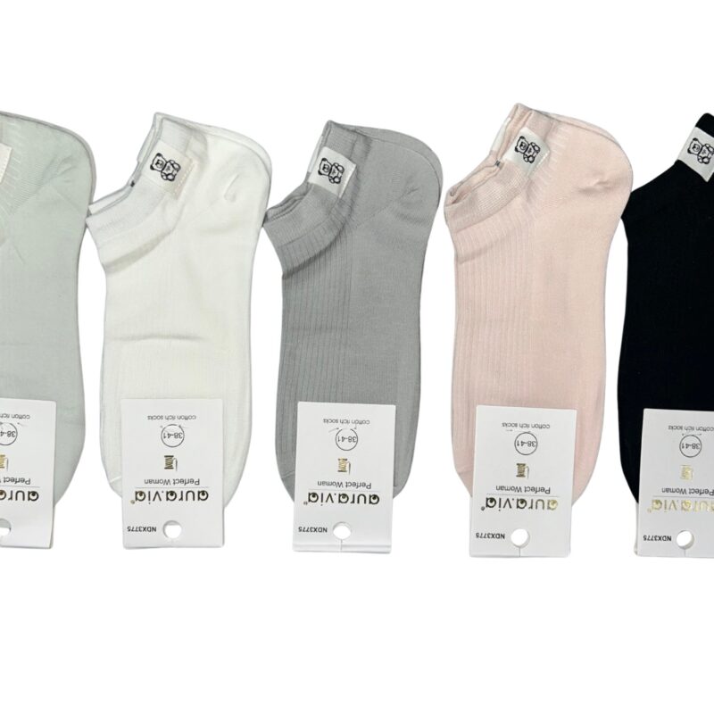 Skarpetki Damskie bawełniane stopki zestaw 5 par r. 35-38/38-41 Aura.via