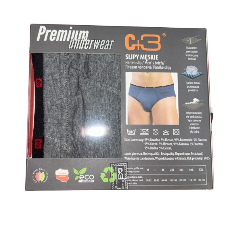 Bawełniane slipy męskie, jakość firmy C+3 rozmiary XL — zdjęcie 2