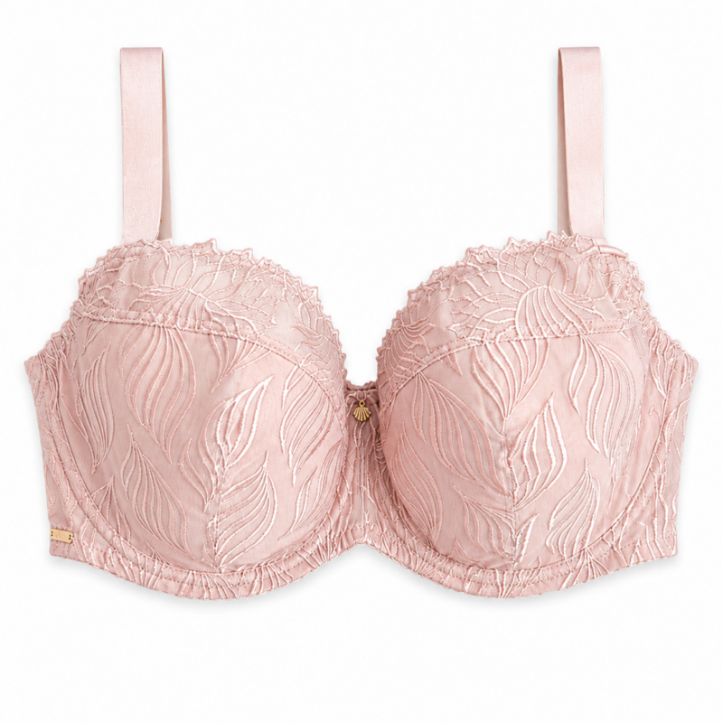 Lanny Mode L1145 biustonosz semi soft haft na fiszbinie pudrowy róż