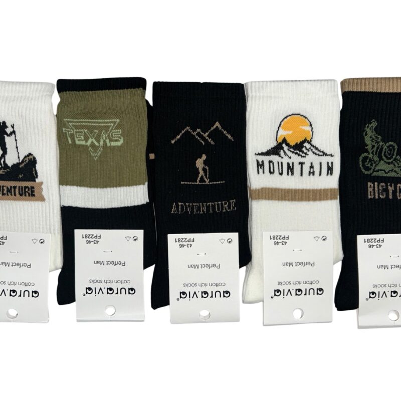 Skarpety męskie z motywem gór skarpetki bawełniane 5 par r. 43-46 / 39-42