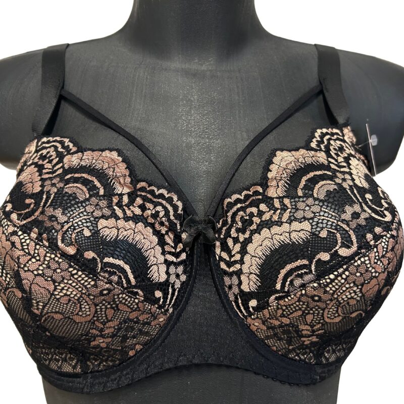 Biustonosz Lor Czarny/Złoty na fiszbinie