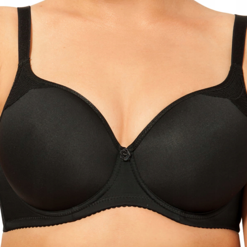 Biustonosz Półusztywniany Linaise 1668 oddychający Czarny na fiszbinie