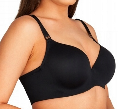 Biustonosz usztywniany PUSH UP 1679 Linaise Czarny na fiszbinie