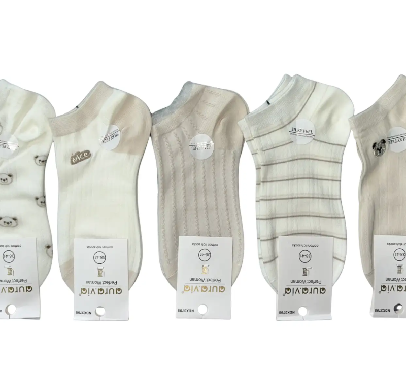 Skarpetki Damskie bawełniane stopki zestaw 5 par r. 35-38/38-41 Aura.via