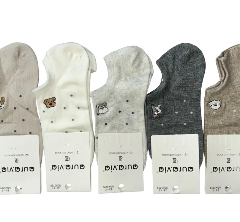 Skarpetki Damskie bawełniane stopki zestaw 5 par r. 35-38/38-41 Aura.via