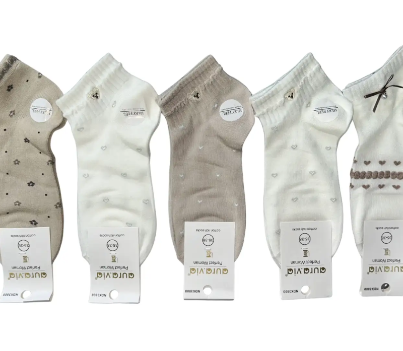 Skarpetki Damskie bawełniane kolory 5 par rozmiar 35-38/38-41 Aura.via