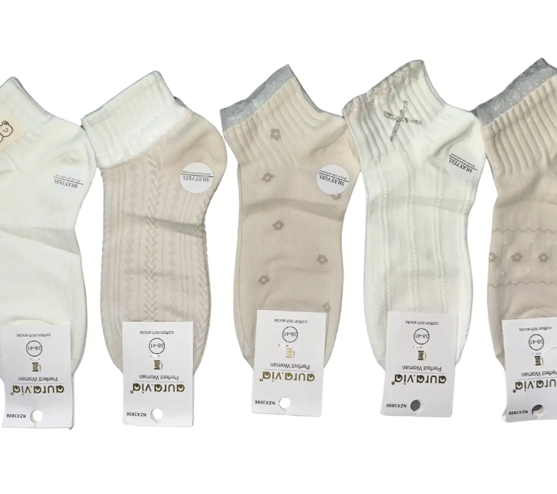 Skarpetki Damskie bawełniane kolory 5 par rozmiar 35-38/38-41 Aura.via