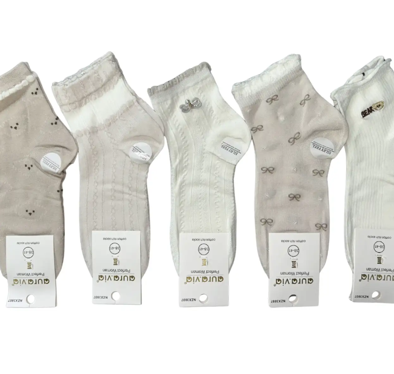 Skarpetki Damskie bawełniane kolory 5 par rozmiar 35-38/38-41 Aura.via