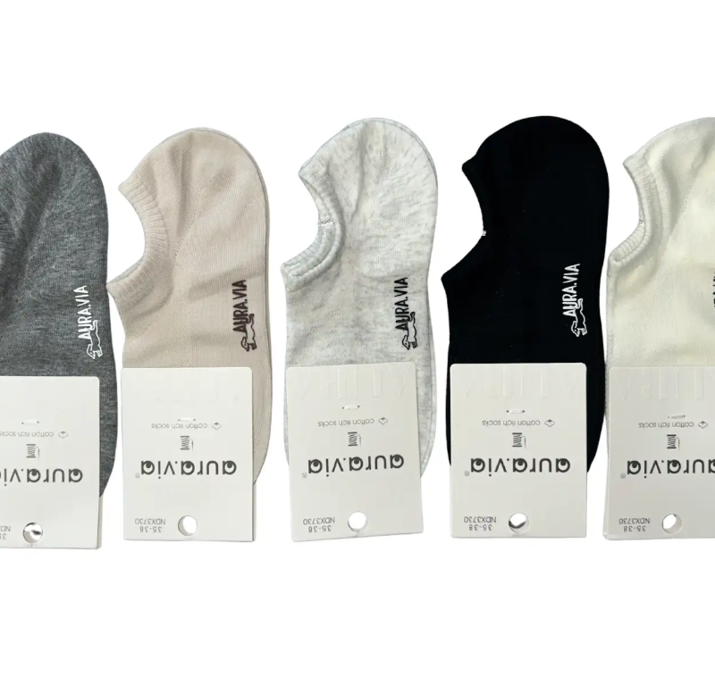 Skarpetki Damskie bawełniane stopki zestaw 5 par r. 35-38/38-41 Aura.via