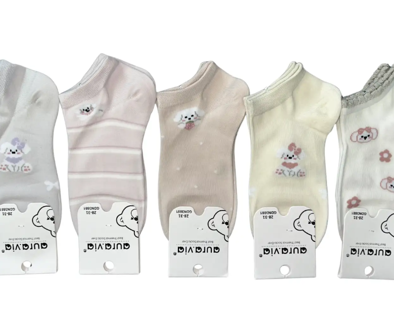 Skarpetki dziewczęce, skarpety bawełniane 5 par 24-27/28-31/32-35 Aura.via