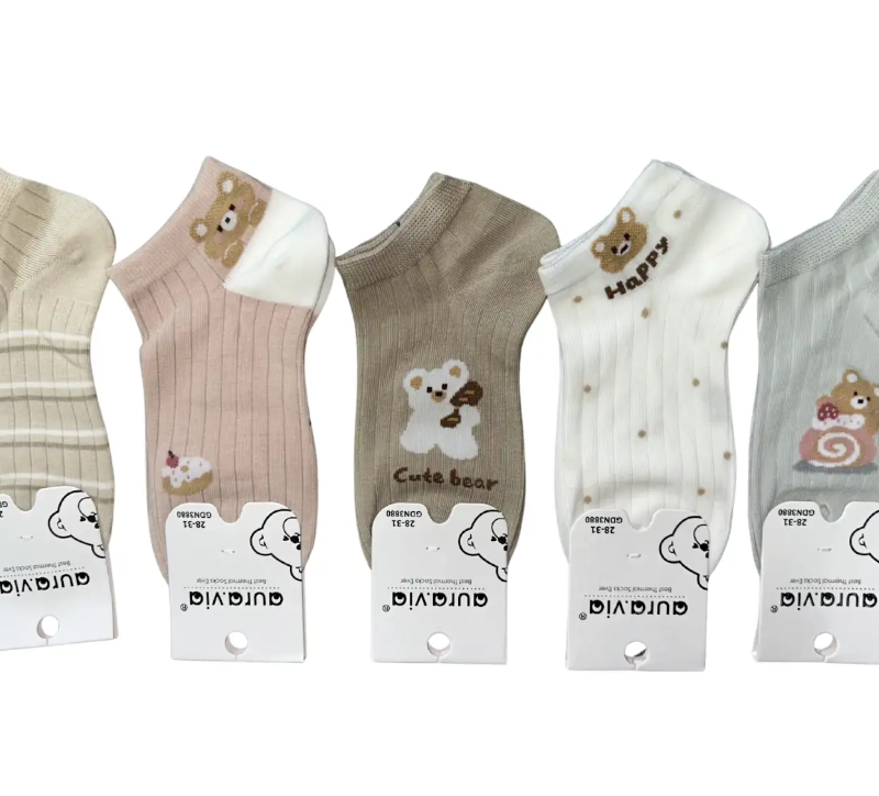 Skarpetki dziewczęce, skarpety bawełniane 5 par 24-27/28-31/32-35 Aura.via