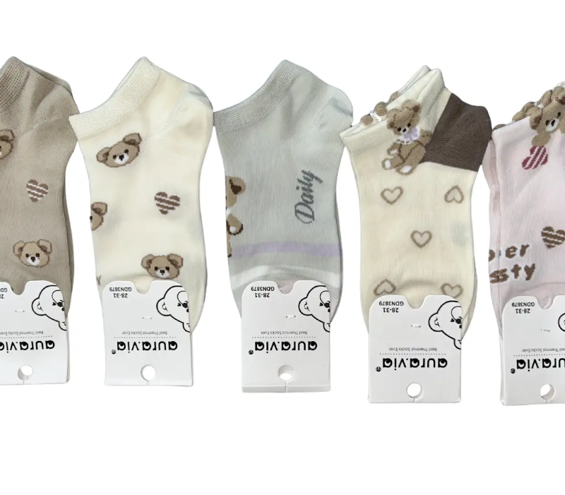 Skarpetki dziewczęce, skarpety bawełniane 5 par 28-31/32-35 Aura.via