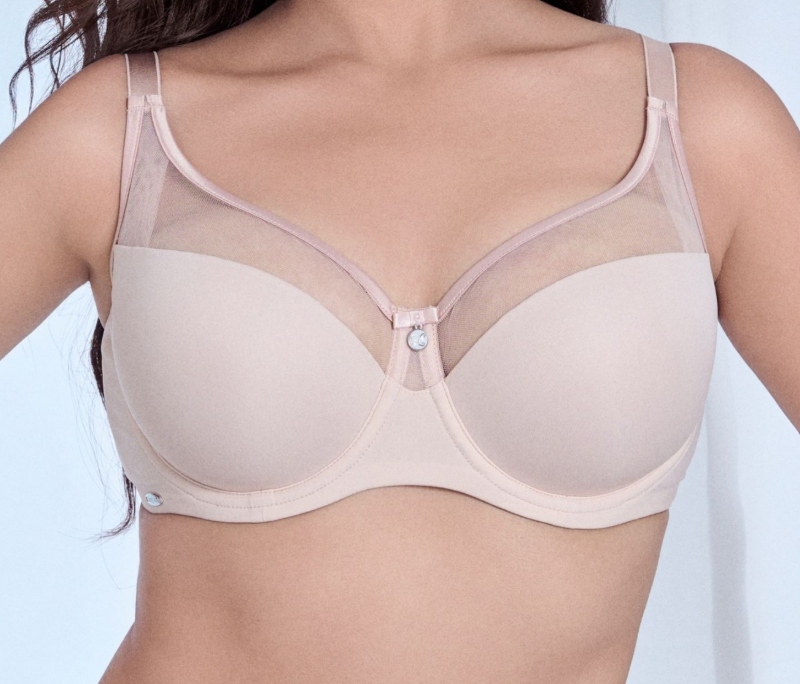 Lanny Mode 11002 półusztywniany na fiszbinie semi soft beżowy