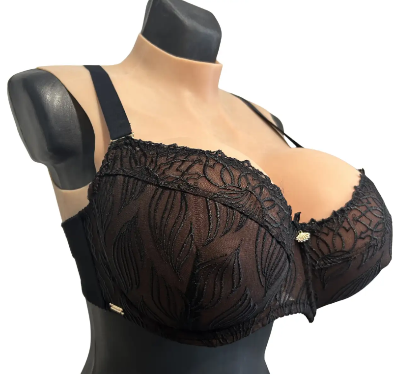 Lanny Mode L1145 biustonosz semi soft haft na fiszbinie czarny z brązem