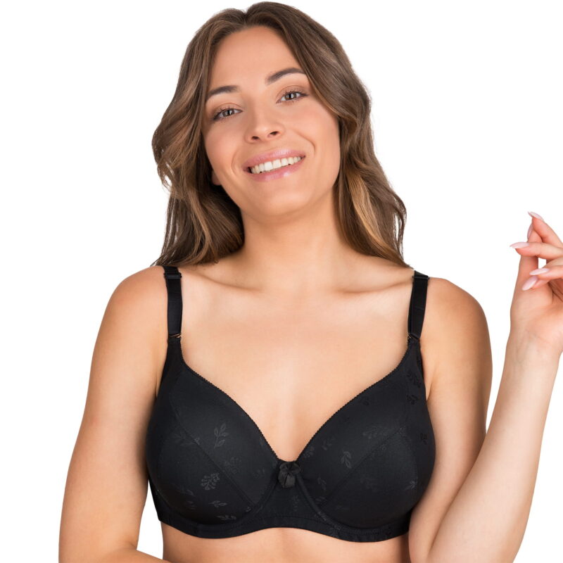 Biustonosz Linaise wzorek w listki 1726 Czarny