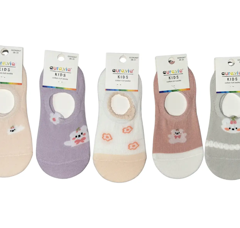 Skarpetki dziewczęce, skarpety bawełniane 5 par 24-27/28-31/32-35 Aura.via