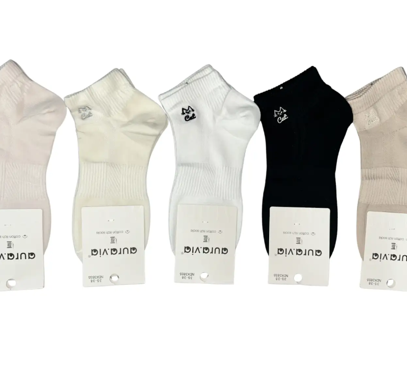 Skarpetki Damskie bawełniane kolory 5 par rozmiar 35-38/38-41 Aura.via