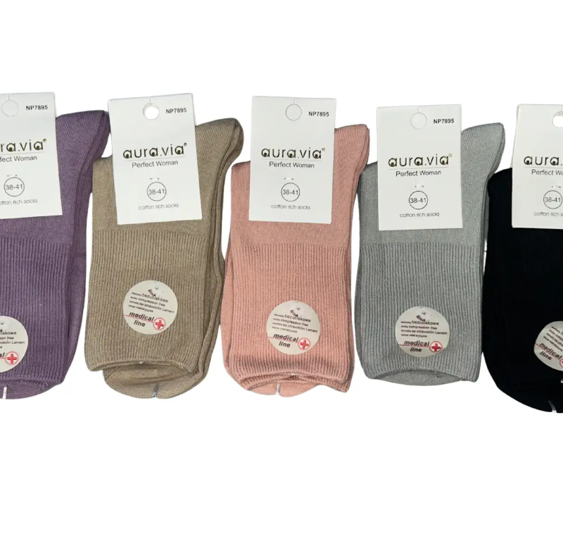 Skarpety nieuciskowe mix 5 par r. 35-38/38-41 Aura.via bawełniane