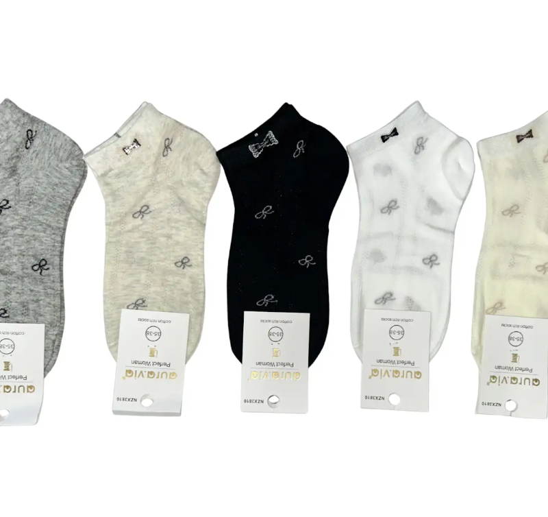 Skarpetki Damskie bawełniane stopki zestaw 5 par r. 35-38/38-41 Aura.via