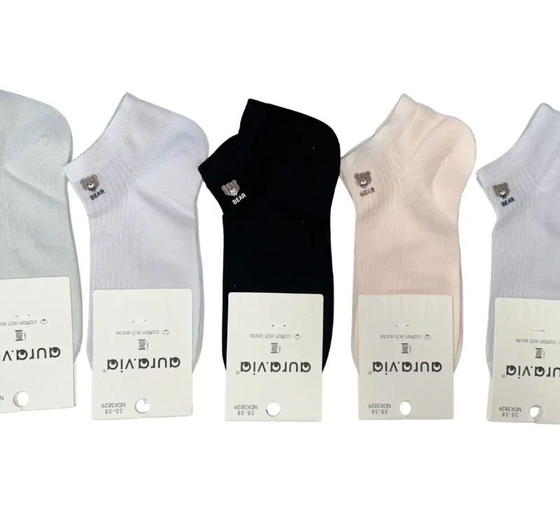 Skarpetki Damskie bawełniane stopki zestaw 5 par r. 35-38/38-41 Aura.via