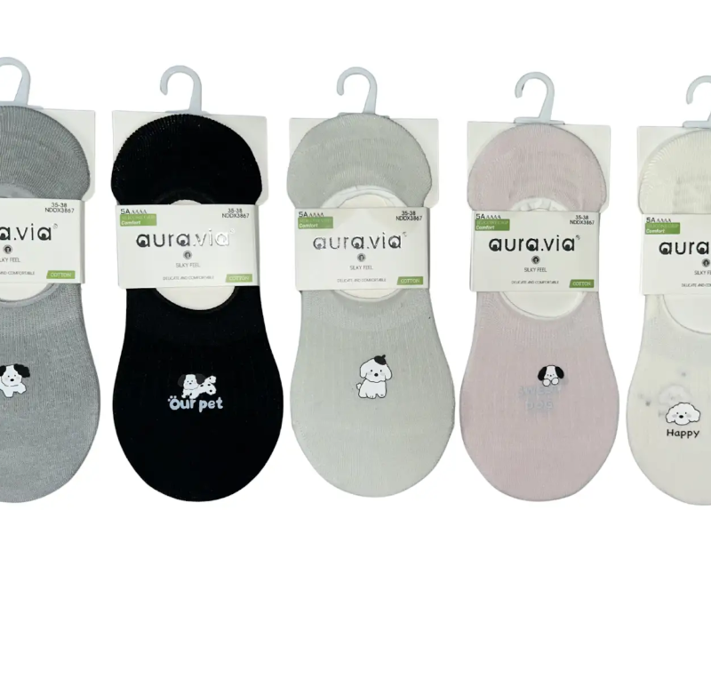 Skarpetki Damskie bawełniane stopki zestaw 5 par r. 35-38/38-41 Aura.via