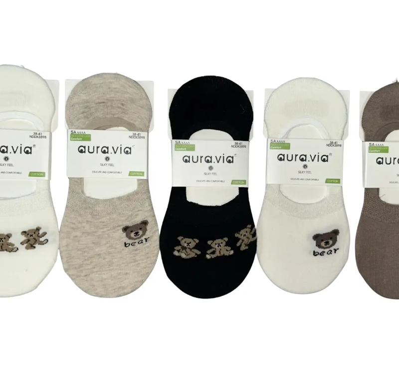 Skarpetki Damskie bawełniane stopki zestaw 5 par r. 35-38/38-41 Aura.via