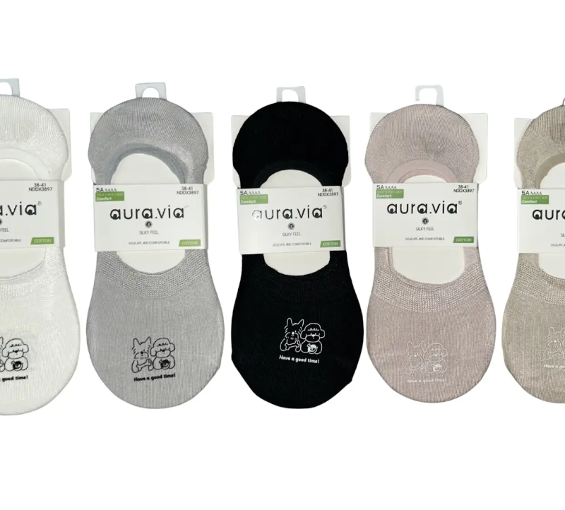 Skarpetki Damskie bawełniane stopki zestaw 5 par r. 35-38/38-41 Aura.via