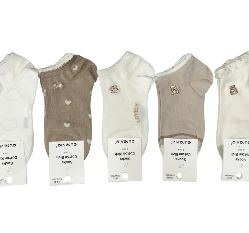 Stopki dziewczęce, skarpety bawełniane 5 par 24-27/28-31/32-35 Aura.via — zdjęcie 2