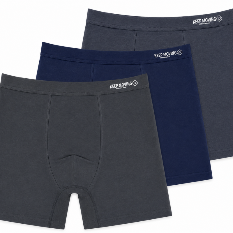 Bokserki męskie KEEP MOVING z wydłużonymi nogawkami – wygoda na co dzień rozmiary 3XL