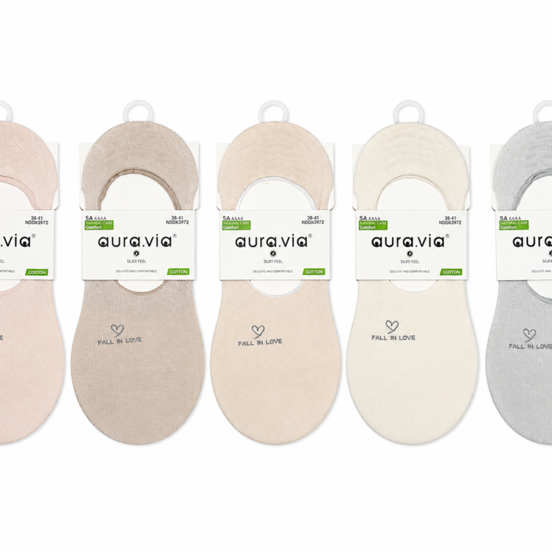 Skarpetki Damskie bawełniane stopki zestaw 5 par r. 35-38/38-41 Aura.via