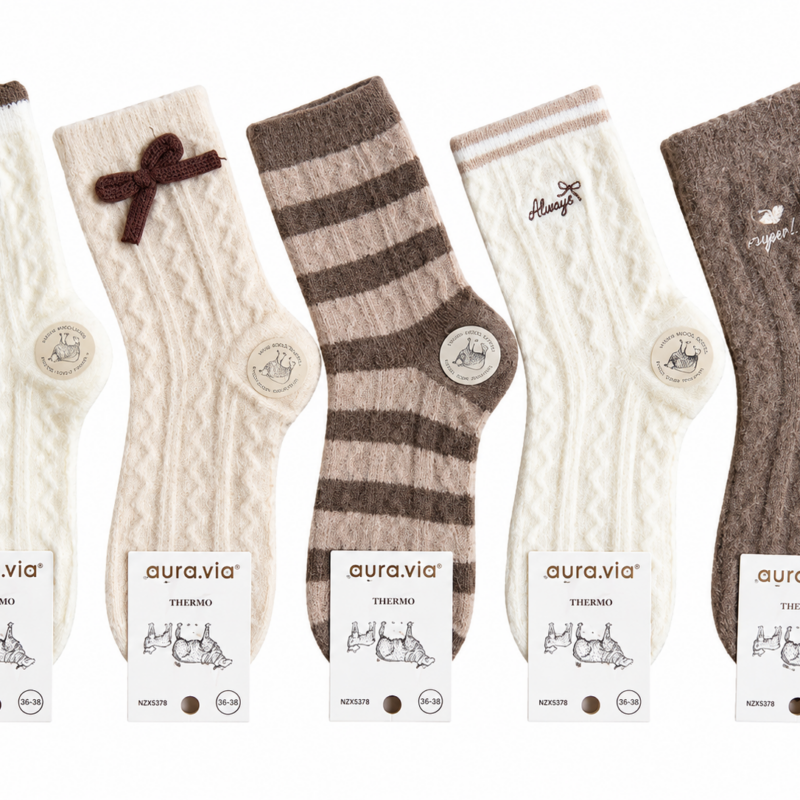 Ocieplane Skarpetki Damskie skarpety Alpaka 5 par r. 35-38/38-41 Aura.via